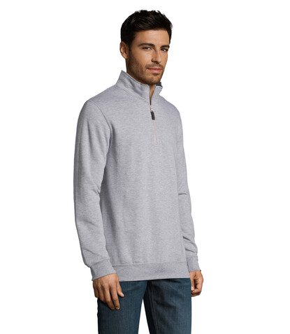 STAN Sweater Zip Kragen 260 - Grau-Melange 2 bedrucken, Art.-Nr. S02088-GY-XL STAN Sweater Zip Kragen 260 - Grau-Melange 2 bedrucken, Art.-Nr. S02088-GY-XL