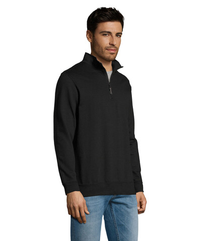 STAN Sweater Zip Kragen 260 - Schwarz bedrucken, Art.-Nr. S02088-BK-L STAN Sweater Zip Kragen 260 - Schwarz bedrucken, Art.-Nr. S02088-BK-L
