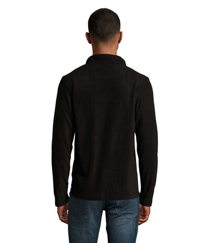 NORMAN HERREN FL JACKE 220g - Schwarz bedrucken, Art.-Nr. S02093-BK-S