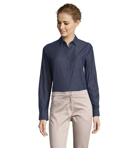 BARRY WOMEN DENIM SHIRT - Brut Denim bedrucken, Art.-Nr. S02101-EV-XXL