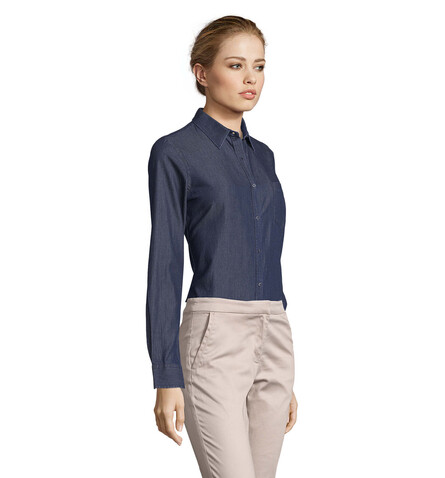 BARRY WOMEN DENIM SHIRT - Brut Denim bedrucken, Art.-Nr. S02101-EV-XXL