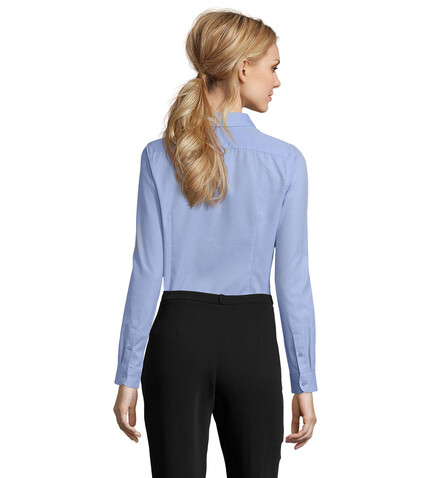 BRODY WOMEN HERINGBON SHIRT - Sky Blue bedrucken, Art.-Nr. S02103-SK-L