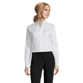 BRODY WOMEN HERINGBON SHIRT - White bedrucken, Art.-Nr. S02103-WH-XXL