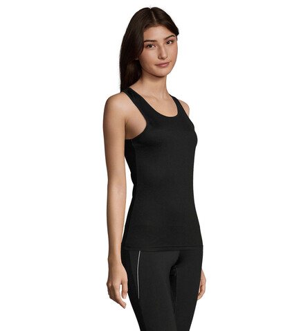 SPORTY TT WOMEN TANK TOP - Schwarz bedrucken, Art.-Nr. S02117-BK-XXL