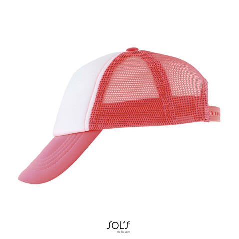 BUBBLE KIDS 5 PANEL CAP - White/Neon Coral bedrucken, Art.-Nr. S03091-CW-M BUBBLE KIDS 5 PANEL CAP - White/Neon Coral bedrucken, Art.-Nr. S03091-CW-M