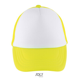 BUBBLE KIDS 5 PANEL CAP - White/Neon Yellow bedrucken, Art.-Nr. S03091-JQ-M
