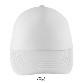 BUBBLE KIDS 5 PANEL CAP - White bedrucken, Art.-Nr. S03091-WH-M