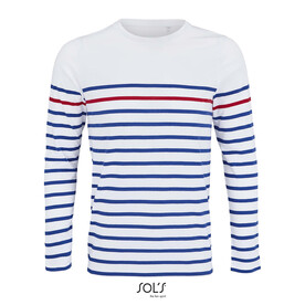 MATELOT LSL WOMEN T-SHIRT - White/Royal Blue/Red bedrucken, Art.-Nr. S03100-WA-L