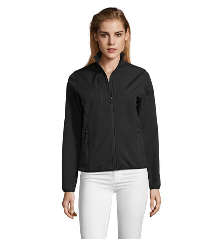 RADIAN WOMEN SOFTSHELL - Schwarz bedrucken, Art.-Nr. S03107-BK-M
