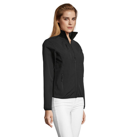 RADIAN WOMEN SOFTSHELL - Schwarz bedrucken, Art.-Nr. S03107-BK-M