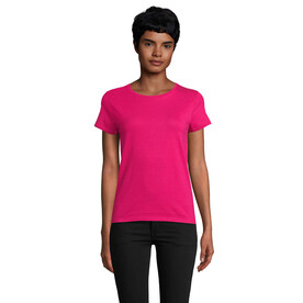 CRUSADER WOMEN T-Shirt 150g - Fuchsia bedrucken, Art.-Nr. S03581-FU-XXL
