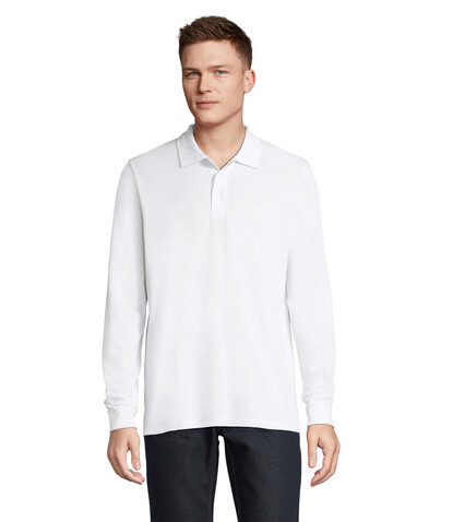 PRIME LSL UNISEX POLO 200 - White bedrucken, Art.-Nr. S03983-WH-L PRIME LSL UNISEX POLO 200 - White bedrucken, Art.-Nr. S03983-WH-L