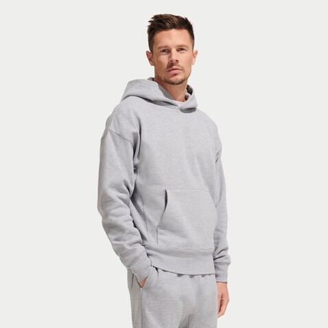 ORIGIN UNISEX HOODED SWEAT - Grau-Melange 2 bedrucken, Art.-Nr. S03991-GY-M