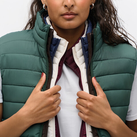 STREAM WOMEN Bodywarmer - Forest Green bedrucken, Art.-Nr. S04021-FG-L