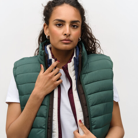 STREAM WOMEN Bodywarmer - Forest Green bedrucken, Art.-Nr. S04021-FG-L