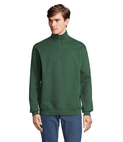 CONRAD Sweater Zip Kragen - Bottle Green bedrucken, Art.-Nr. S04234-BO-M CONRAD Sweater Zip Kragen - Bottle Green bedrucken, Art.-Nr. S04234-BO-M