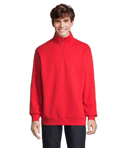 CONRAD Sweater Zip Kragen - Bright Red bedrucken, Art.-Nr. S04234-BT-S CONRAD Sweater Zip Kragen - Bright Red bedrucken, Art.-Nr. S04234-BT-S