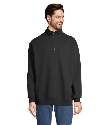 CONRAD Sweater Zip Kragen - Schwarz bedrucken, Art.-Nr. S04234-BK-XS CONRAD Sweater Zip Kragen - Schwarz bedrucken, Art.-Nr. S04234-BK-XS