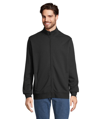 COOPER SWEATSHIRT FULL ZIP - Schwarz bedrucken, Art.-Nr. S04240-BK-XL