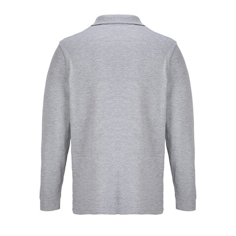 PACIFIC LSL POLO - Grau-Melange 2 bedrucken, Art.-Nr. S04441-GY-XXL