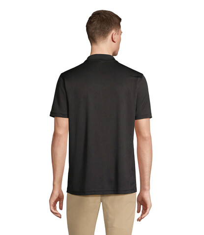 PITCHER UNISEX POLO - Schwarz bedrucken, Art.-Nr. S04442-BK-L