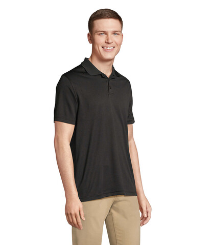 PITCHER UNISEX POLO - Schwarz bedrucken, Art.-Nr. S04442-BK-L