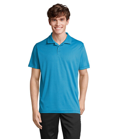 PITCHER UNISEX POLO - Aqua bedrucken, Art.-Nr. S04442-AQ-XL