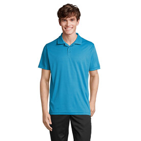 PITCHER UNISEX POLO - Aqua bedrucken, Art.-Nr. S04442-AQ-M
