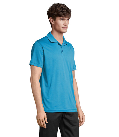 PITCHER UNISEX POLO - Aqua bedrucken, Art.-Nr. S04442-AQ-XL