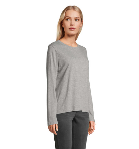 MONARCH DAMEN T-SHIRTS - Graue Melange bedrucken, Art.-Nr. S04443-GM-L