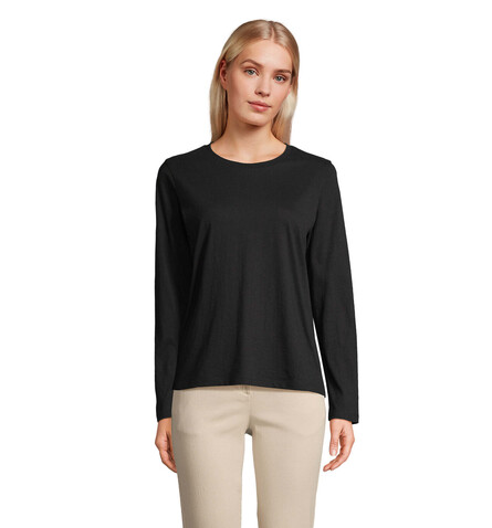 MONARCH DAMEN T-SHIRTS - Deep Black bedrucken, Art.-Nr. S04443-DB-S