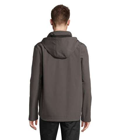 RACE HERREN-KAPUZENJACKE - Anthrazitgrau bedrucken, Art.-Nr. S04447-CR-M