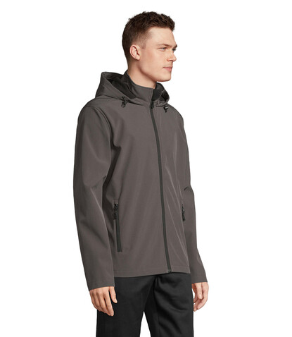 RACE HERREN-KAPUZENJACKE - Anthrazitgrau bedrucken, Art.-Nr. S04447-CR-M