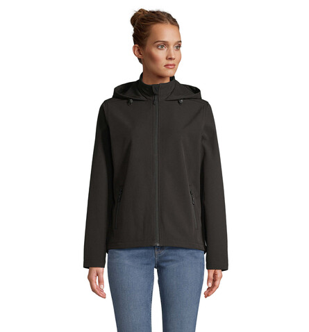 RACE DAMEN-KAPUZENJACKE - Schwarz bedrucken, Art.-Nr. S04448-BK-L RACE DAMEN-KAPUZENJACKE - Schwarz bedrucken, Art.-Nr. S04448-BK-L