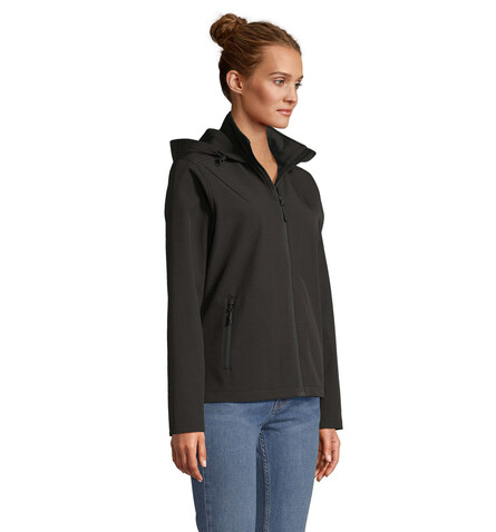 RACE DAMEN-KAPUZENJACKE - Schwarz bedrucken, Art.-Nr. S04448-BK-L RACE DAMEN-KAPUZENJACKE - Schwarz bedrucken, Art.-Nr. S04448-BK-L