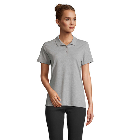 PULSE DAMEN POLO - Grau-Melange 2 bedrucken, Art.-Nr. S04501-GY-XXL
