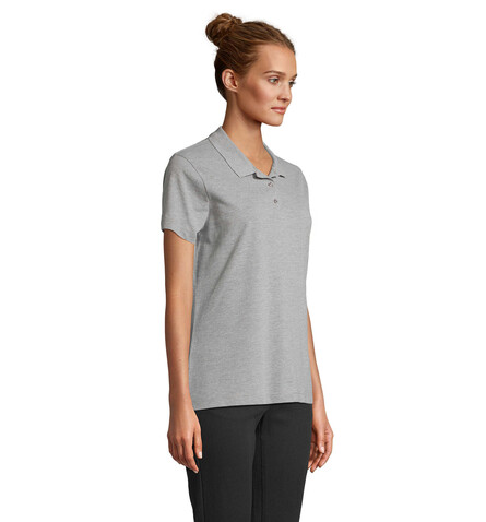 PULSE DAMEN POLO - Grau-Melange 2 bedrucken, Art.-Nr. S04501-GY-XXL