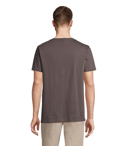 REGENT V V-NECK T-SHIRT - Dunkelgrau bedrucken, Art.-Nr. S04765-DG-M