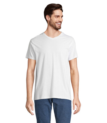 REGENT V V-NECK T-SHIRT - White bedrucken, Art.-Nr. S04765-WH-3XL REGENT V V-NECK T-SHIRT - White bedrucken, Art.-Nr. S04765-WH-3XL