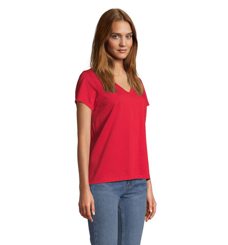 REGENT V T-SHIRT WOMEN - Red bedrucken, Art.-Nr. S04766-RD-XXL