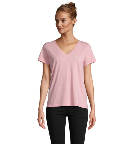 REGENT V T-SHIRT WOMEN - Bonbon Rosa bedrucken, Art.-Nr. S04766-AX-XL