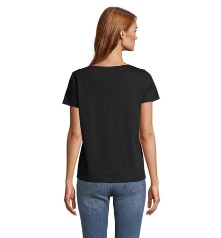 REGENT V T-SHIRT WOMEN - Deep Black bedrucken, Art.-Nr. S04766-DB-S REGENT V T-SHIRT WOMEN - Deep Black bedrucken, Art.-Nr. S04766-DB-S