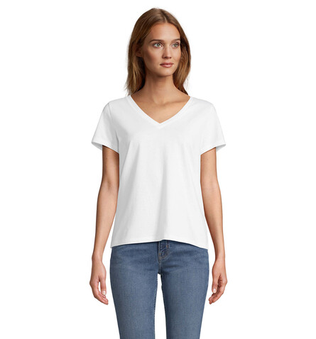 REGENT V T-SHIRT WOMEN - White bedrucken, Art.-Nr. S04766-WH-XS