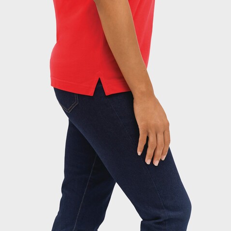 PALERMO POLO-SHIRT - Leuchtend Rot / Weiß bedrucken, Art.-Nr. S04769-KA-XXL
