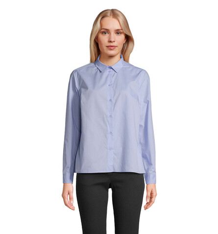 BAILEY WOMEN POPLIN SHIRT - Sky Blue bedrucken, Art.-Nr. S04771-SK-XL BAILEY WOMEN POPLIN SHIRT - Sky Blue bedrucken, Art.-Nr. S04771-SK-XL