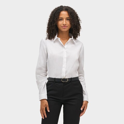 BAILEY WOMEN POPLIN SHIRT - White bedrucken, Art.-Nr. S04771-WH-S BAILEY WOMEN POPLIN SHIRT - White bedrucken, Art.-Nr. S04771-WH-S