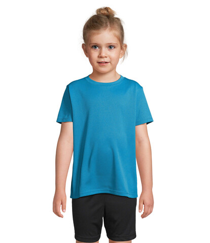 SPRINT KIDS SPORTS T-SHIRT - Aqua bedrucken, Art.-Nr. S04773-AQ-3XL