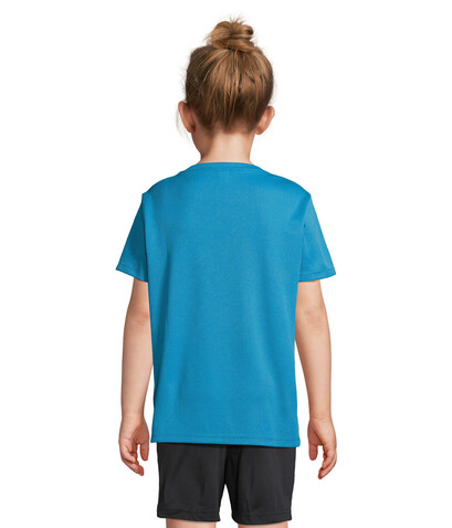 SPRINT KIDS SPORTS T-SHIRT - Aqua bedrucken, Art.-Nr. S04773-AQ-3XL