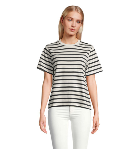 LEGEND DAMEN-T-SHIRT - Off White| Navy bedrucken, Art.-Nr. S04776-AZ-S LEGEND DAMEN-T-SHIRT - Off White| Navy bedrucken, Art.-Nr. S04776-AZ-S