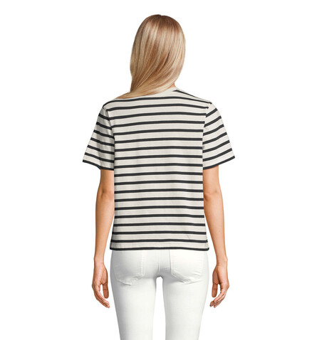 LEGEND DAMEN-T-SHIRT - Off White| Navy bedrucken, Art.-Nr. S04776-AZ-S LEGEND DAMEN-T-SHIRT - Off White| Navy bedrucken, Art.-Nr. S04776-AZ-S